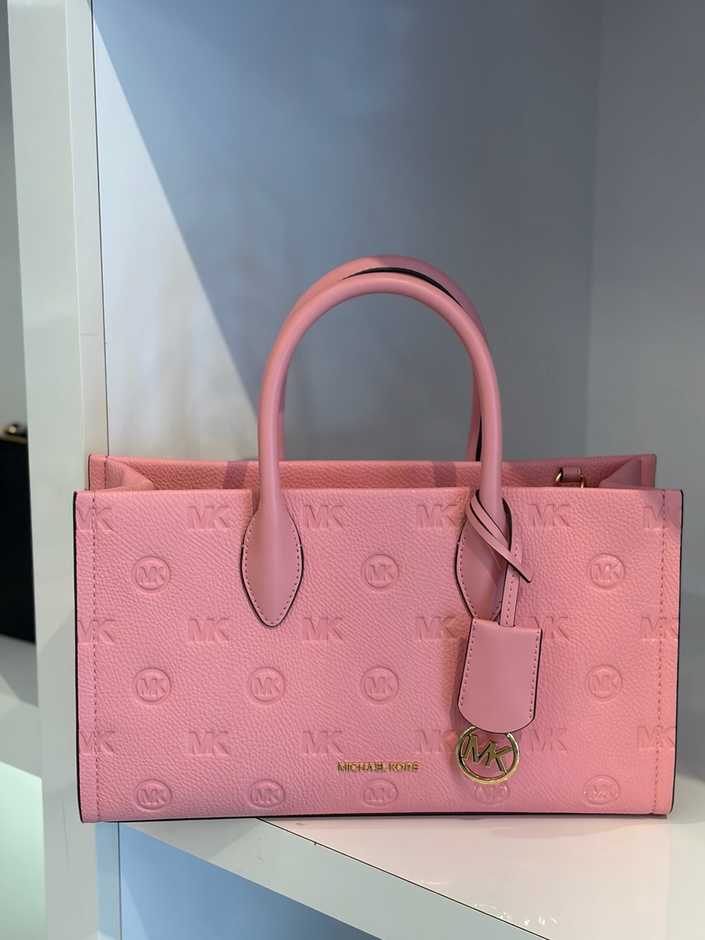 Michael Kors Mirella Medium Logo Debossed Satchel - Picture 7 of 9
